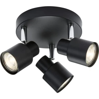 Image of KnightsBridge 230V GU10 Triple Spotlight Matt Black