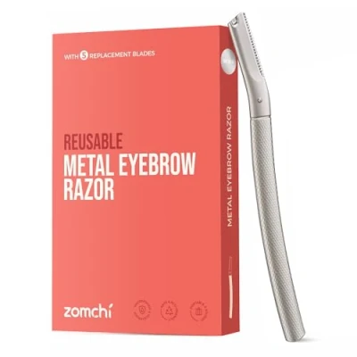Image of ZOMCHI Eyebrow Razor, Dermaplaning Tool for Face, Trimmer Shaper with Precision Cover,Silver
