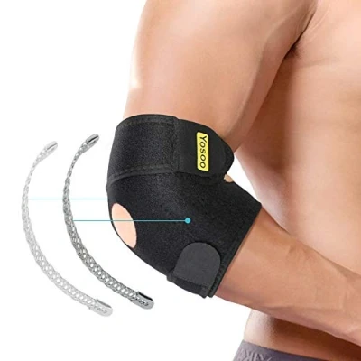 Image of Elbow Brace for Tendonitis, Adjustable Support with Dual Spring Stabiliser, Breathable Strap Golfers Elbow, Tennis Arthritis, Sports Injury and Provides
