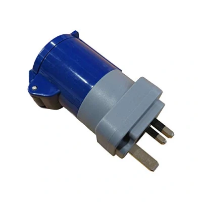 Image of UK Plug to CEE Socket Adapter Coupler Caravan Camping Site