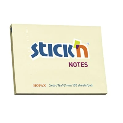 Image of Stick N 76x101mm Pastel Sticky Note Yellow