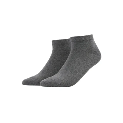Image of FALKE Men&#039;s Happy Double Pack M Sn Cotton Low Cut Plain 2 Pairs Trainer Socks, Grey Light Melange 3390, 8.5 11