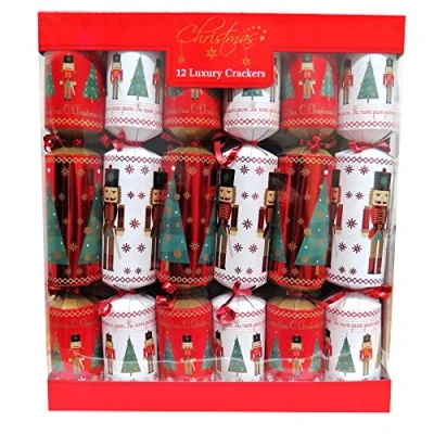 Image of RSW XM4682 Christmas Luxury Crackers Nutcracker and Tree, Box of 12