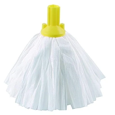 Image of Exel PSYE1210P Standard Big Mop, White and Yellow (Pack of 10)