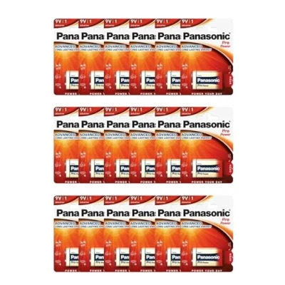 Image of Panasonic Pro Power Gold 9V Alkaline Batteries 6LR61PPG Pack of 18 (6LR61, MN1604, PP3)