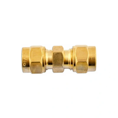 Image of CONNECT Pipe Connector Straight Brass 1/4in. Pack of 10 31179