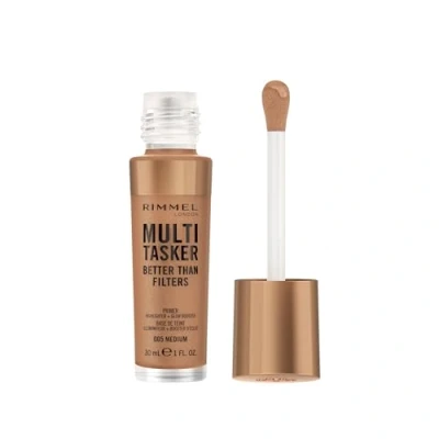 Image of Rimmel Multi Tasker Better Than Filters, 3 in 1 skin primer, glow booster, and highlighter for a natural smooth glow, Infused with Vitamins C, Vegan &amp; Cruelty Free, 005 Medium