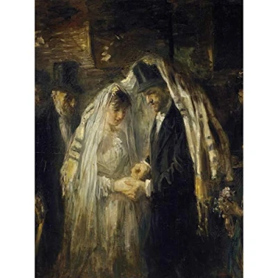 Image of Artery8 Jozef Israels Jewish Wedding Celebration Painting Large Wall Art Poster Print Thick Paper 18X24 Inch