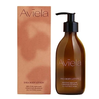 Image of Aviela Shea Butter Body Lotion, Contains Cocoa Butter, Extremely Hydrating &amp; Moisturising, Vegan Cruelty Free, African 100% Natural Skin Care, 250ml