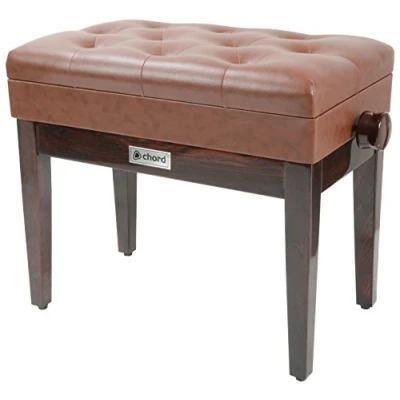 Image of Chord PB660HS BR vinyl finish Piano Bench with Built In Storage Brown
