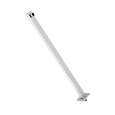 Image of 60cm/23.62 inch Shower Extension Arm Fixed Rain Head Extender Chrome Wall Mounted with Flange for Head(G1/2&quot;)