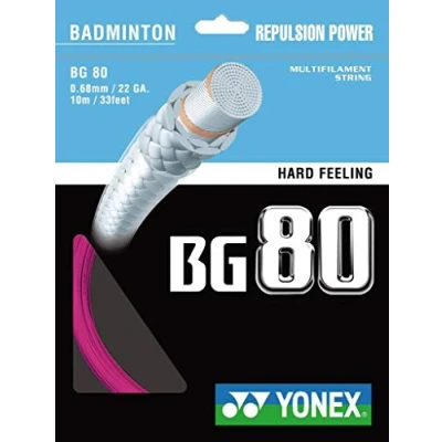 Image of Yonex BG80 Badminton String 10m Set Neon Pink