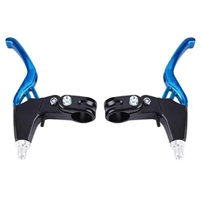 Image of Dilwe 1 Pair Bicycle Brake Levers, Aluminum Alloy Mountain Bike Cycling V Level(Blue)