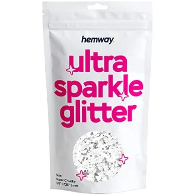 Image of Glitter White Ultra Sparkle Sequins Nail Face Festival Christmas Halloween Makeup Super Chunky 100g / 3.5oz
