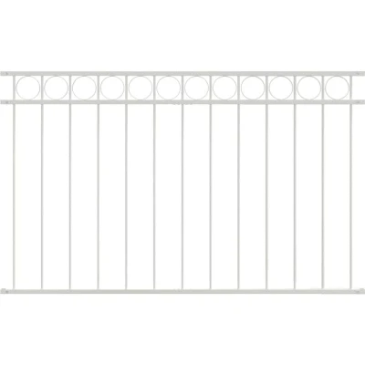 Image of vidaXL Fence Panels with Circle White Steel 1.7 x 0.8 m Durable