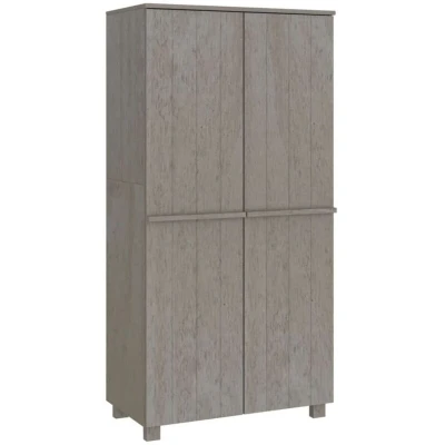 Image of vidaXL Wardrobe HAMAR Light Grey 89x50x180 cm Solid Wood Pine