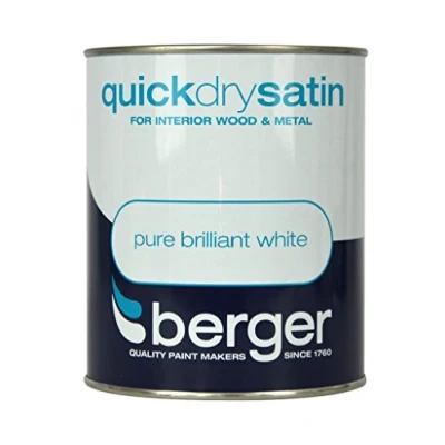 Image of Berger JNS_433443 Quick Dry Satin 750ml Brilliant White, Plastic