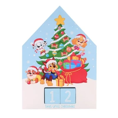 Image of Widdop Paw Patrol Wooden Christmas Countdown Calendar Xmas Festive Gift Advent Kids Décor