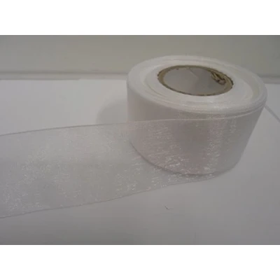 Image of 2 metres of 40mm White Sheer Organza Ribbon Double Sided 40 mm 4cm