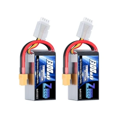 Image of Zeee 3S Lipo Battery 1300mAh 11.1V 120C RC with XT60 Plug for FPV Racing Drone Quadcopter Helicopter Airplane Boat Car Models(2 Pack)