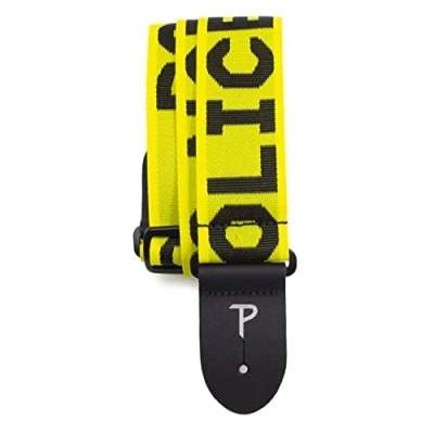 Image of Perri&#039;s Leathers NWSPL 59 Nylon Guitar Strap Police Line Do Not Cross,Yellow, 58&quot;