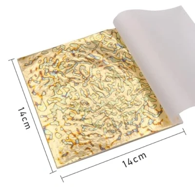 Image of LUNYY Gold Leaf Sheets Red Copper Foil in Nail Decoration Ceramic Art Craft Paper Gilding 14X14cm Variegated Bronze 50pcs/booklet