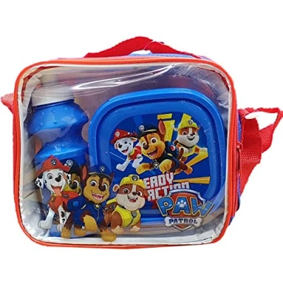 Image of PAW Patrol Keep It PUP Boys Blue Insulated 3 Piece Lunch Bag, Sandwich Box &amp; Bottle Set for School Travel