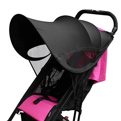 Image of Zsanhua Pram Sun Shade Cover, Universal Baby Stroller Pushchair Awning, Foldable UV Protection Cover for Pram, Pushchair, Stroller, Buggy (Black)