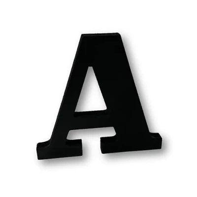 Image of Black Wooden MDF Letter A Size 8cm Tall Free Standing Letters for Arts &amp; Crafts Personalized Name Decor