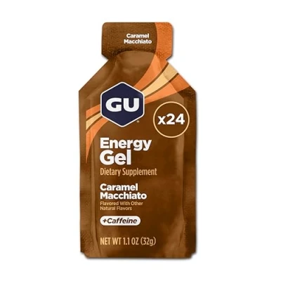 Image of GU Caramel Macchiato Flavour Energy Gels Box of 24