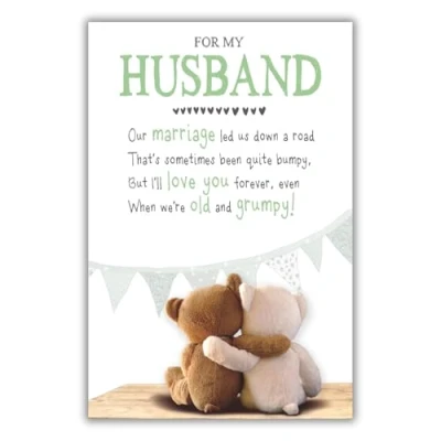 Image of Grumpy Greetings Cards Husband Birthday Card, Card for Husband, Old and Snuggly Bumpkins 165 x 240mm