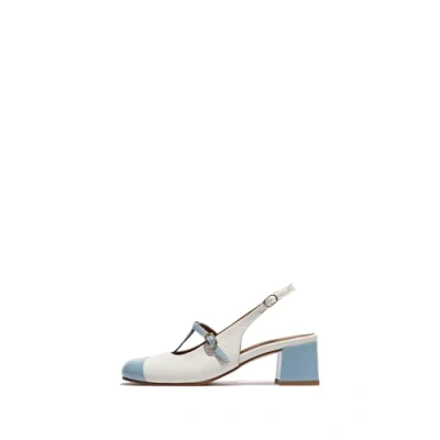 Image of Fly London Women&#039;s SOLN083FLY Mary Jane, Sky Blue/Offwhite, 7 UK