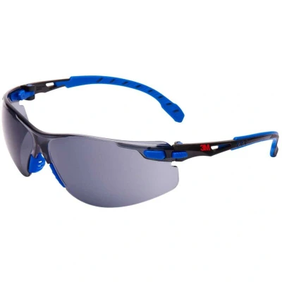 Image of 3M Solus Safety Glasses, Blue/Black frame, Scotchgard Anti Fog, Grey Lens, S1102SGAF EU