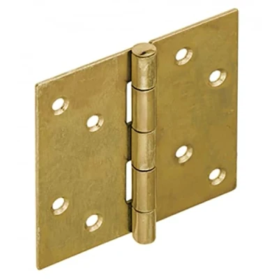 Image of Yellow Galvanised Butt Hinges Door Cabinet Cupboard Hinge (Pack of 4) (60mm x 55mm)