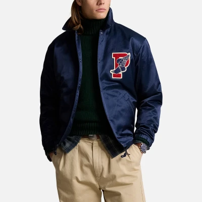 Image of Polo Ralph Lauren P WING Sateen COACH&#039;S Jacket Bomber Jacket, Men&#039;s, Size: XL, Newport navy