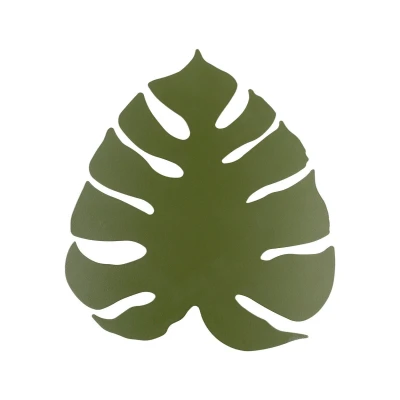 Image of Monstera Flush Wall Lamp Green 3xG9