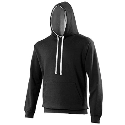 Image of AWDis Men&#039;s Varsity Hoodie, Multicoloured (Jet Black/Sunshine Yellow), X Large