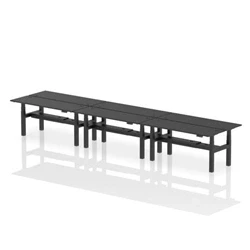 Image of Air B2B 1800x600mm Height Adjustable 6P Bench Desk CP Black/Black