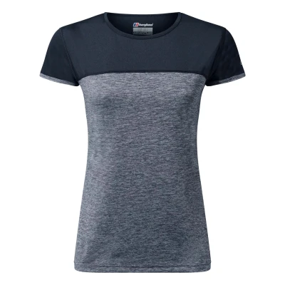 Image of Berghaus Women&#039;s Voyager Short Sleeve Tech Tee Base Layer, Carbon Marl/Jet Black, 8