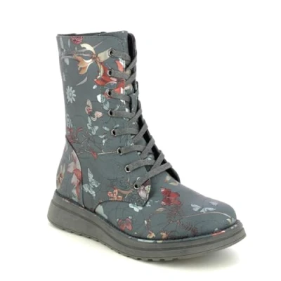 Image of Heavenly Feet Ladies Mid Calf Boots Martina Zip Up Memory Foam Casual Biker (Grey Fantasy, uk_footwear_size_system, adult, women, numeric, medium, numeric_5)