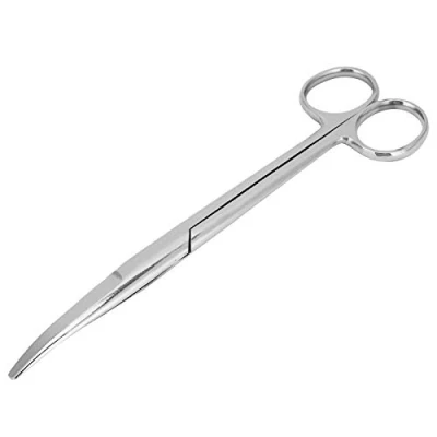 Image of Bicaquu Dog Grooming Scissors, 7.1in Stainless Steel Curved Blades Blunt Tips Veterinary Scissor Pet Tool, for Farm Animal