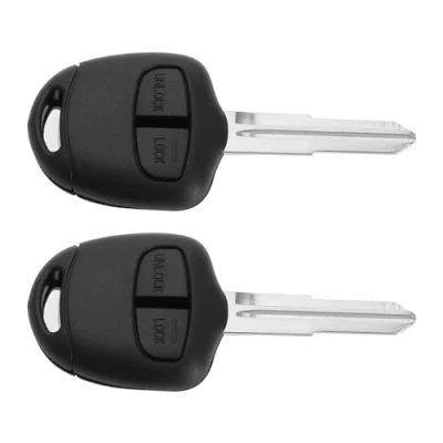 Image of eMagTech 2pcs Left Groove Car Key Shells 2 Buttons Case Remote Protective Shell Compatible with Mitsubishi Pajero Sport Outlander Grandis ASX MIT11