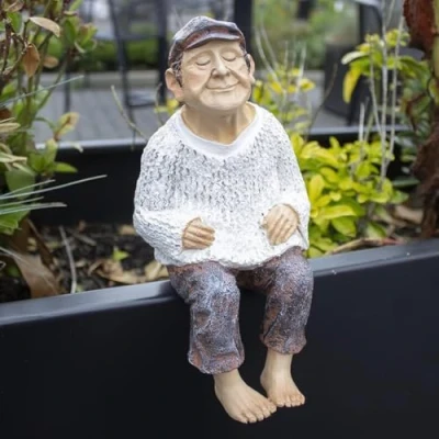 Image of Marco Paul Grandfather Grandparent Statue Grandad Figurine Resin Ornament Decorative Sculptures Keepsake Home Decor Indoor Outdoor Garden Ornaments Novelty Grandpa Gift Nanny Gifts granparent presents
