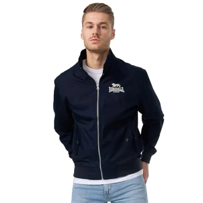 Image of Lonsdale Men&#039;s Classic All Weather Jacket, Navy/Silver, XS
