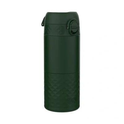 Image of Ion8 Insulated Travel Mug, Leak Proof, Triple Lock Secure, Spill Free in Transit, Hygienic Cover, Easy to Clean, Perfect On The Go, Dark Green, Stainless Steel