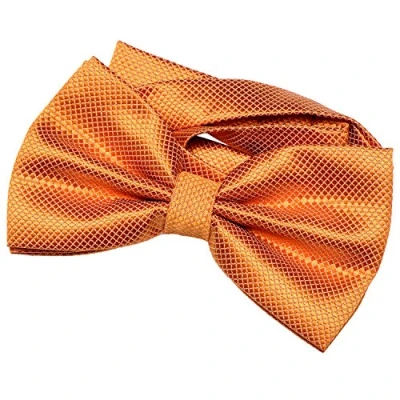 Image of DonDon Men’s Bow Tie pre tied and completely adjustable in silk look Orange
