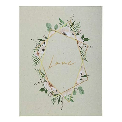 Image of Exacompta Ref. 4718E 1 Country guest book Vertical format 27 x 22 cm gold edge with title Love in letters 100 plain white pages Countryside visual
