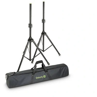 Image of Gravity SS 5211 B Set 1 of 2 Aluminium Speaker Stands with Carrying Bag