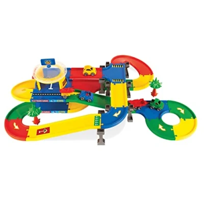 Image of Wader 53140 Tracks Garage Levels with Three Vehicles, Two Trailers and 5.5 m Play Street, 12 Months Up, Multicoloured, Standard