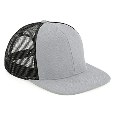 Image of Beechfield Original Flat Peak 6 Panel Trucker Grey/Black